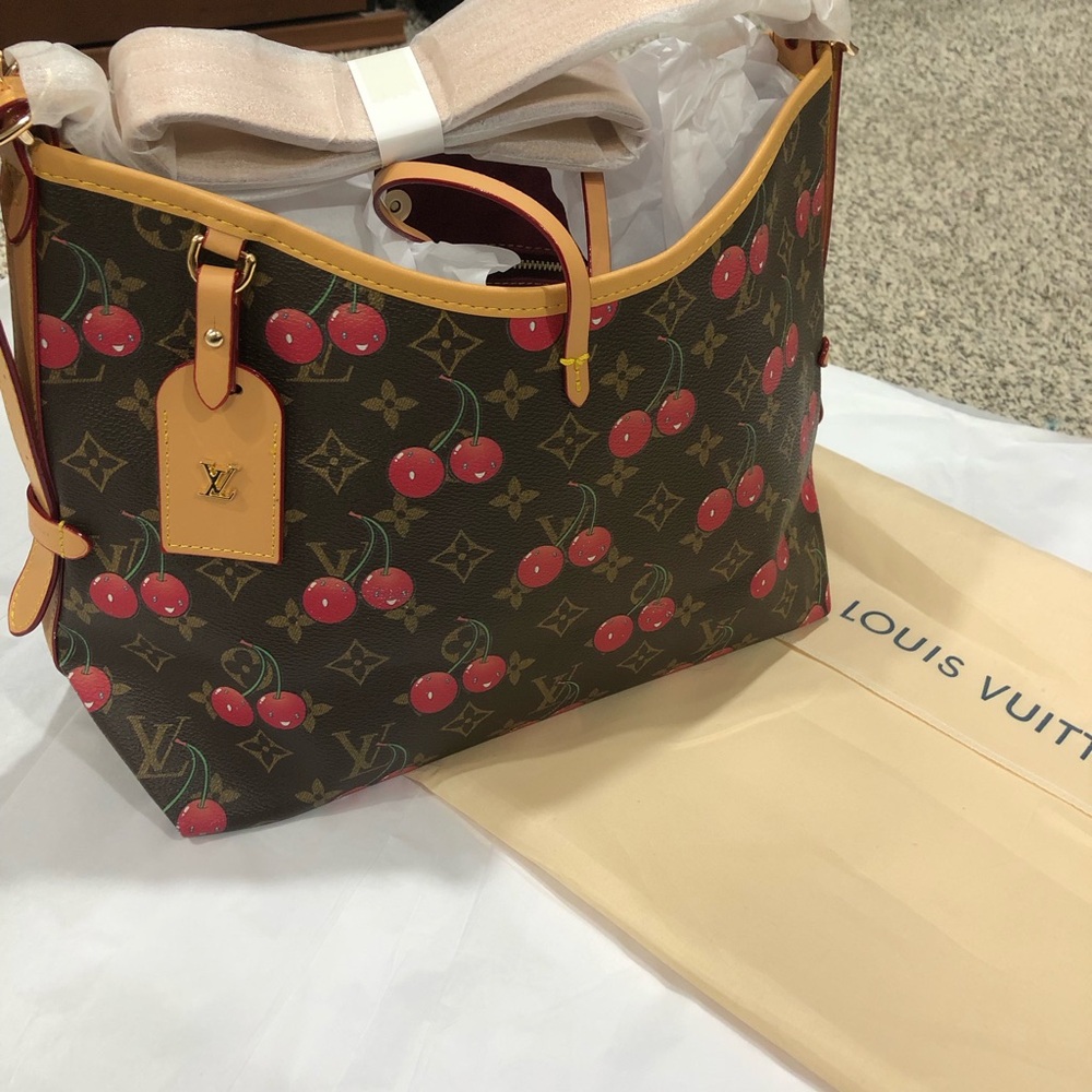 Fashion LV Monogram Cherry 🍒 Print Shoulder Bag.